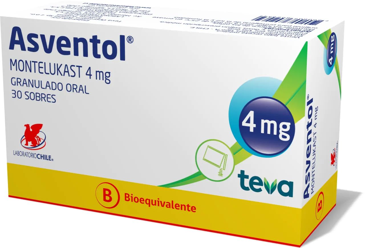 Asventol 4 mg Granulado oral x 30 Sobres Farmex-Chile Salud-Persistente